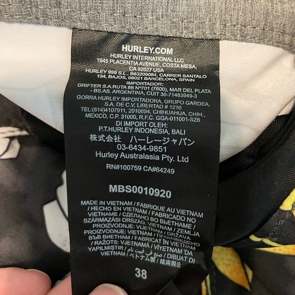 Hurley Black Tropical Floral Phantom Hawaiian Swim Board Shorts - Picture 8 of 14